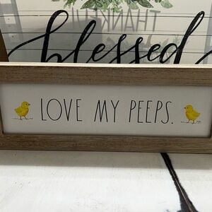 Rae Dunn Love My Peeps Sign - Yellow and Brown